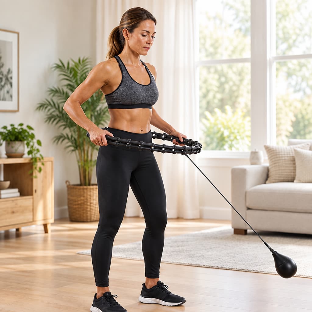 Cerceau fitness lesté ajusté autour de la taille