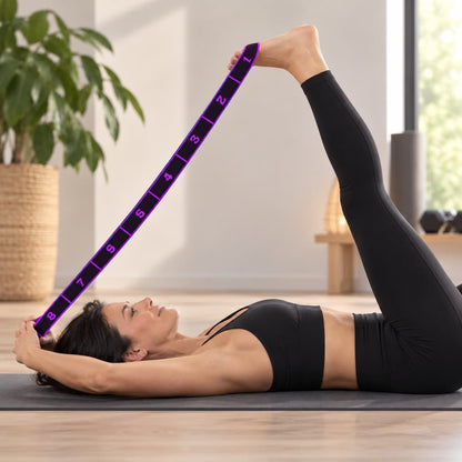 Élastique musculation Élania violet pour étirement jambe allongée