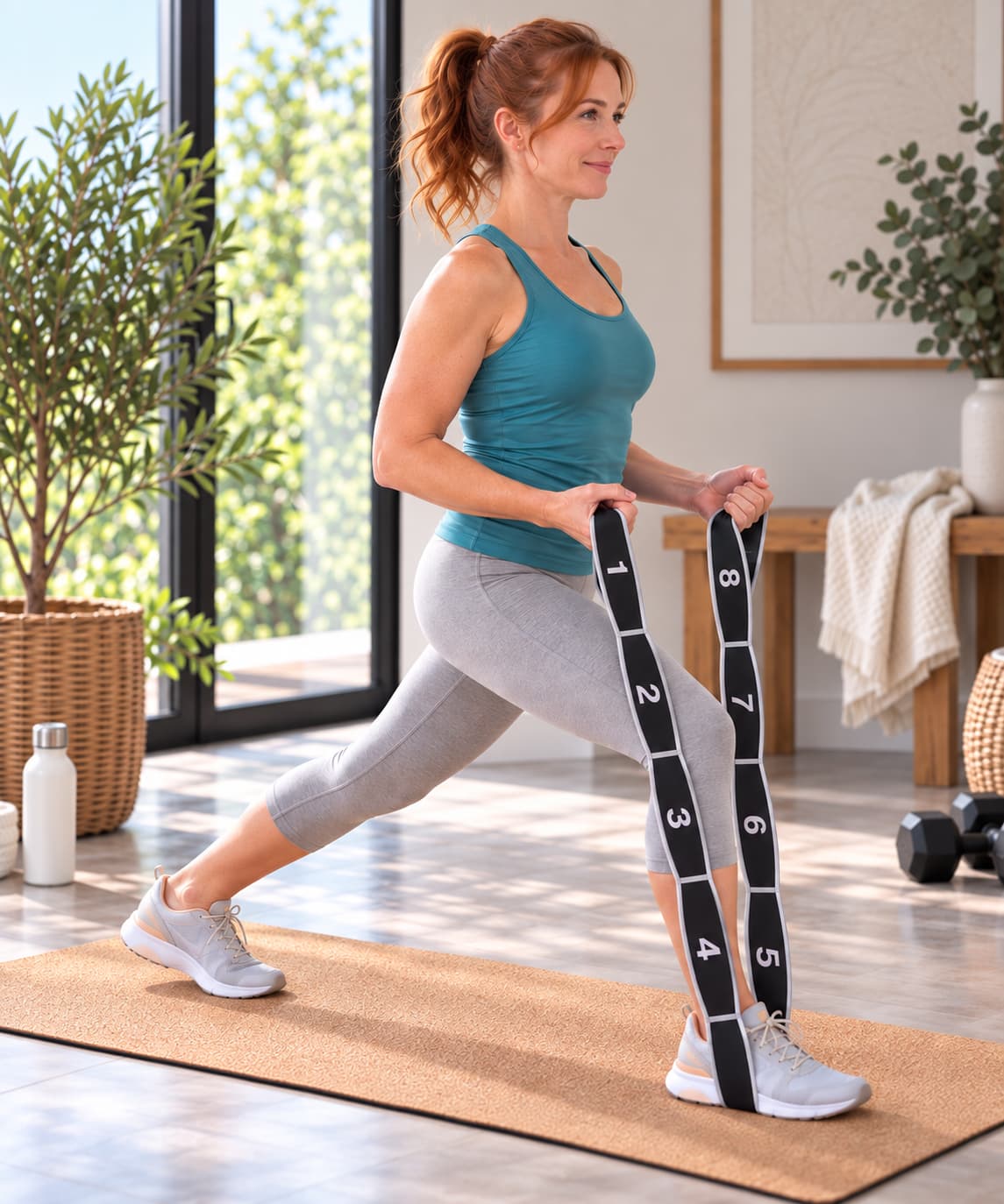 Élastique musculation gris utilisé en fente intérieure