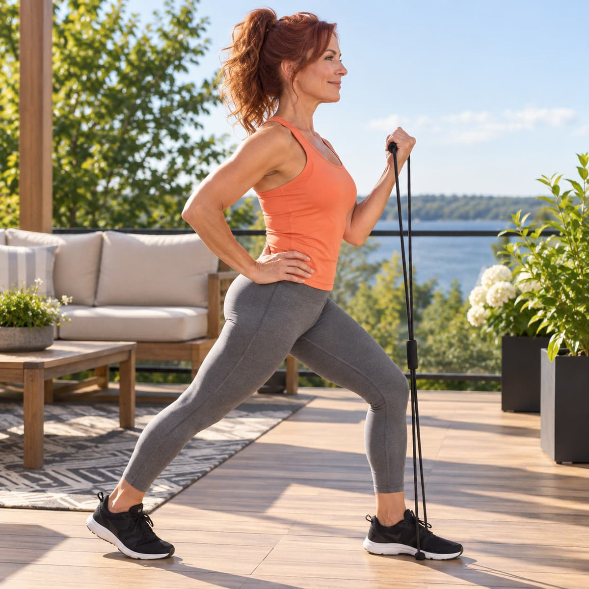 Femme en fente avec élastique sport Évoila noir