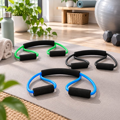 Trois élastiques sport Évoila colorés sur tapis
