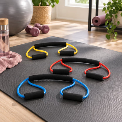Trois élastiques sport Évoila dans un espace fitness