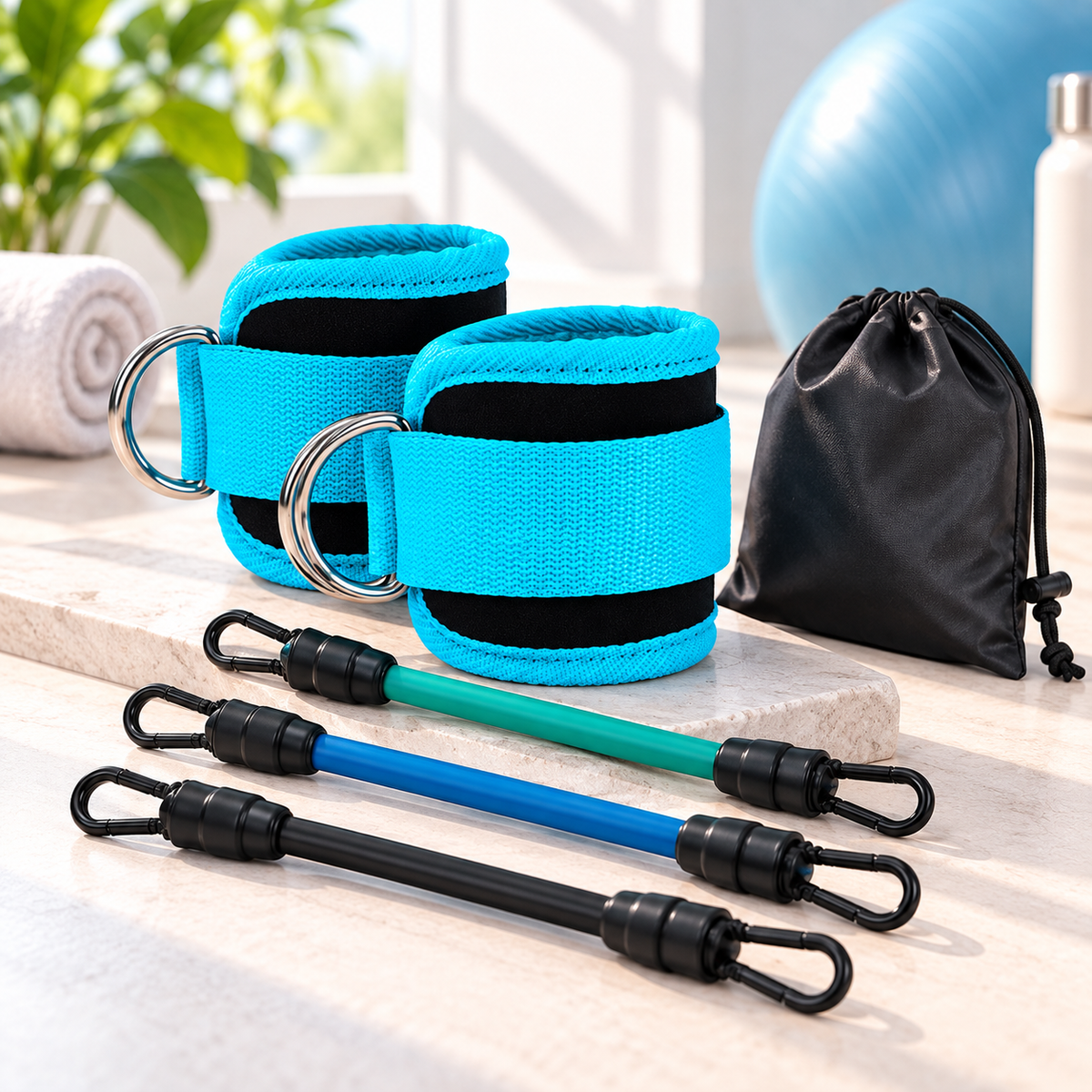 elastique sport flexicheville bleu